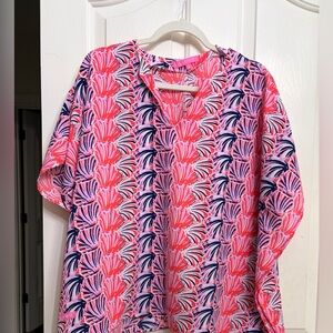 Simply Southern Pink & Navy Shell-Print Top